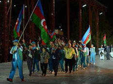 Azərbaycan idmançıları Qırğız Respublikasında &quot;Köçərilərin I Ümumdünya Oyunları&quot;nda iştirak edirlər - FOTO