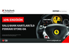 Xalq Bankın plastik kartları ilə Ferrari Store Baku-da 10% endirim əldə edin! - FOTO
