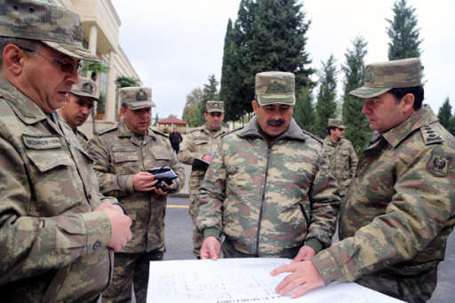 Müdafiənin ön xətti boyunca hərbi hissələrin hazırlıq səviyyəsinin yoxlanılmasını davam etdirilir - FOTO