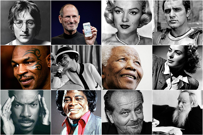 Примеры знаменитых людей. Знаменитые люди. Много известных людей. Популярные личности.