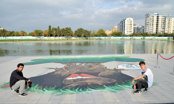 Leyla Əliyeva Dədə Qorqud parkında 3D qraffiti layihəsinin açılışında iştirak edib - YENİLƏNİB - FOTO