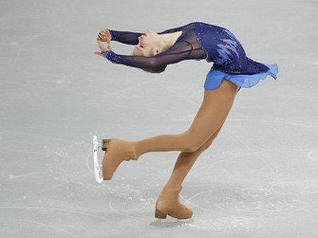 Lipnitskaia of Russia performs during the ladies short program at the ISU Grand Prix of Figure Skating Rostelecom Cup in Moscow