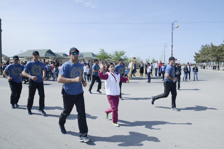 İlk Avropa Oyunlarının məşəli Neftçalada - VİDEO - FOTO