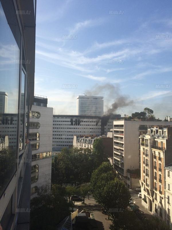 Parisdə Fransa radiosunun binası yanır - FOTO