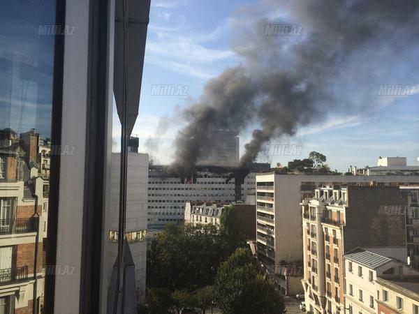 Parisdə Fransa radiosunun binası yanır - FOTO