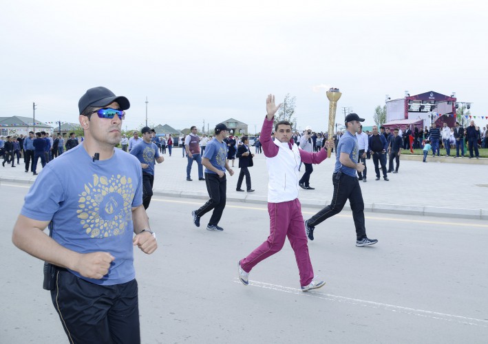 İlk Avropa Oyunlarının məşəli Neftçalada - VİDEO - FOTO