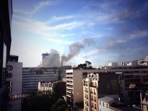 Parisdə Fransa radiosunun binası yanır - FOTO