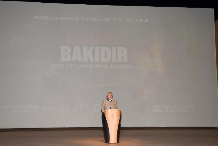 Mehriban Əliyeva "Hədəf Bakıdır. Hitler neft uğrunda döyüşü necə uduzdu" filminin təqdimat mərasimində iştirak edib - FOTO